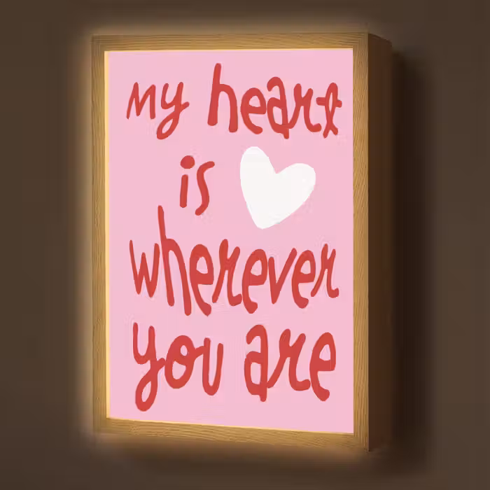 Lightbox - Wandlamp - Valentijn - Hart - Liefde - Roze