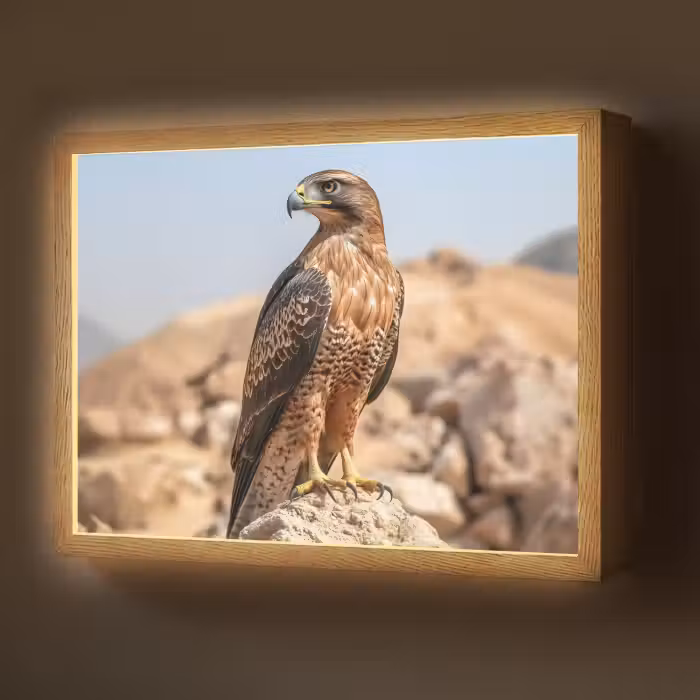 Lightbox - Wandlamp - Valk - Vogel - Rots - Macht