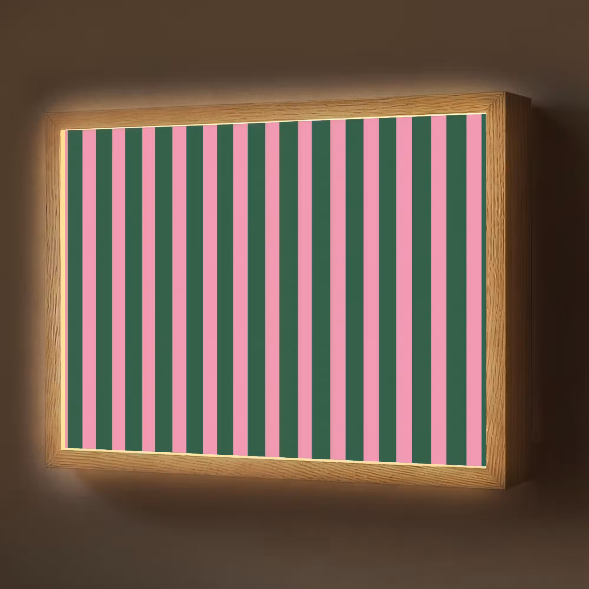 Lightbox - Wandlamp - Verticale strepen - Groen - Roze