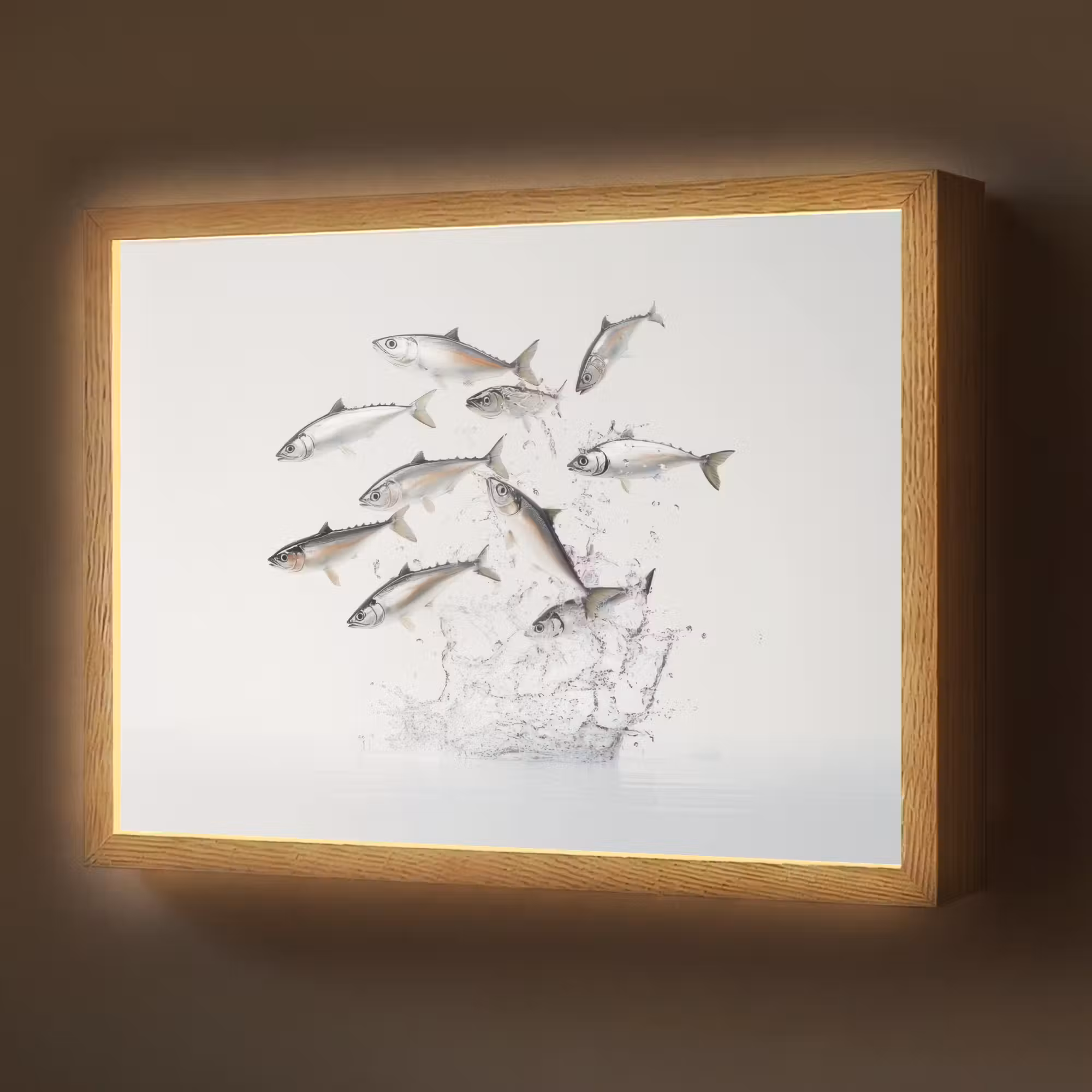 Lightbox - Wandlamp - Vissen - Water - Wit