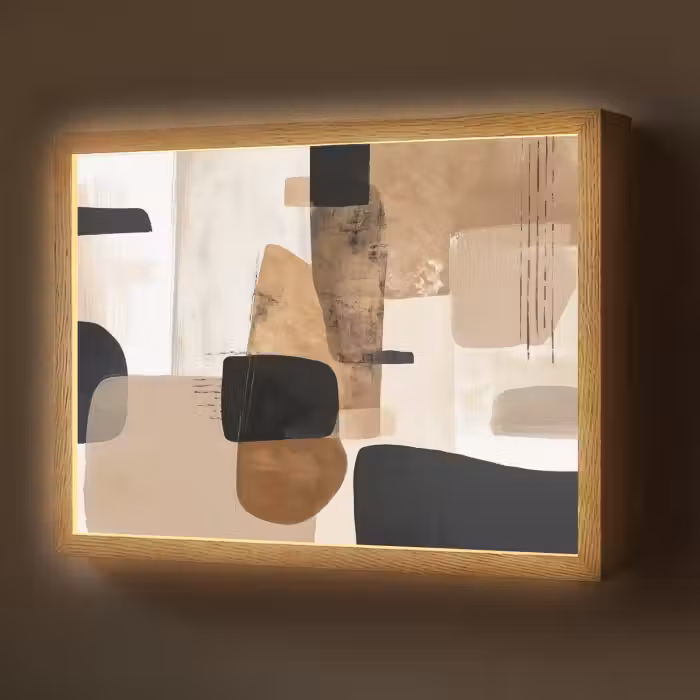 Lightbox - Wandlamp - Vlakken - Abstract - Zwart - Strepen
