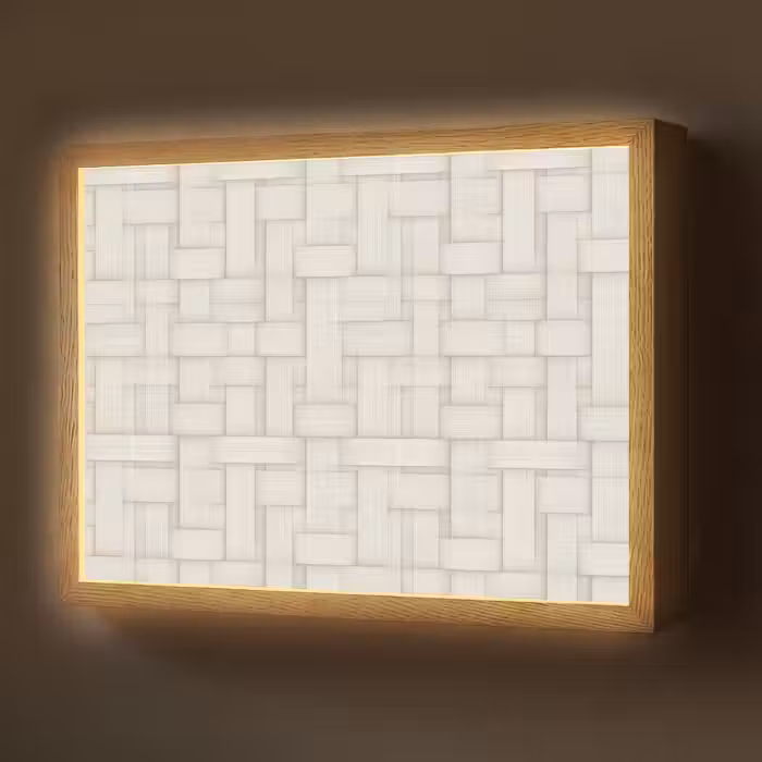 Lightbox - Wandlamp - Vlechtwerk - Banen - Beige