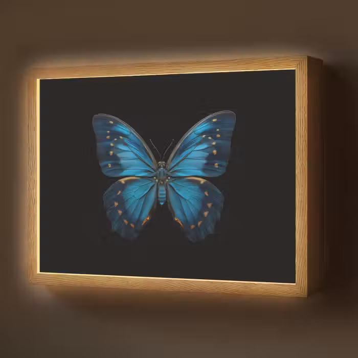 Lightbox - Wandlamp - Vlinder - Blauw - Contrast