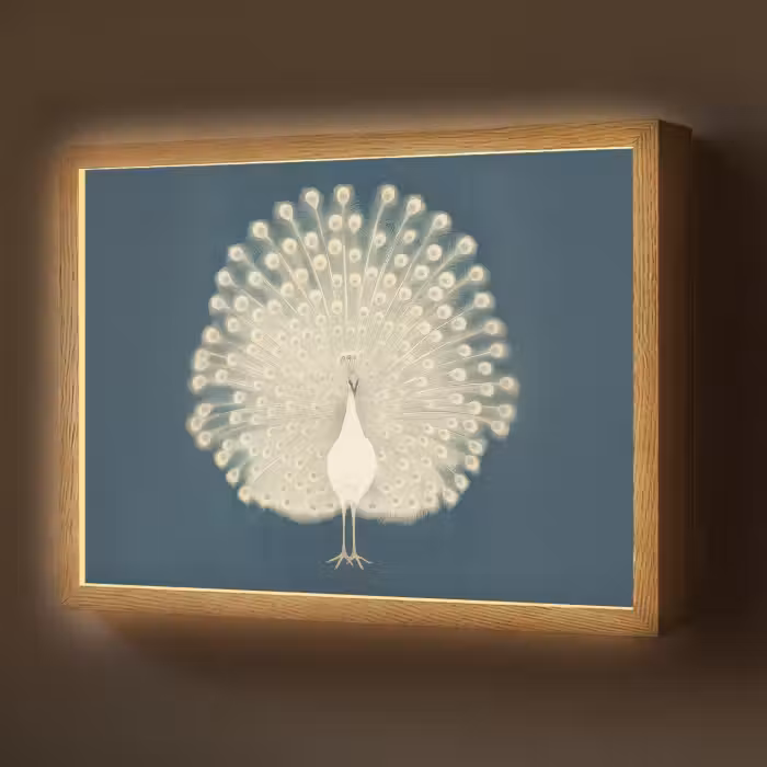 Lightbox - Wandlamp - Vogel - Blauw - Vintage