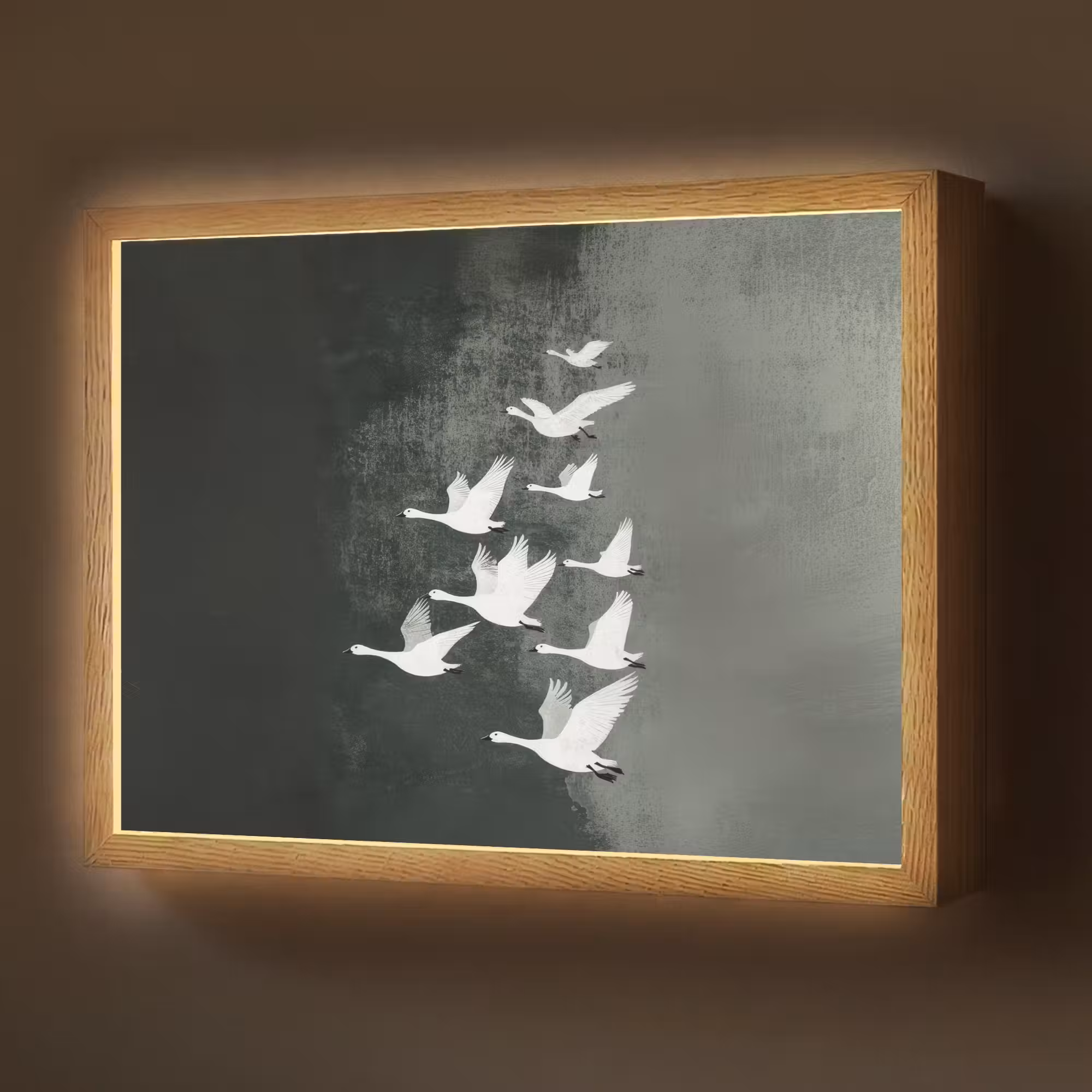 Lightbox - Wandlamp - Vogel - Japandi - Groen