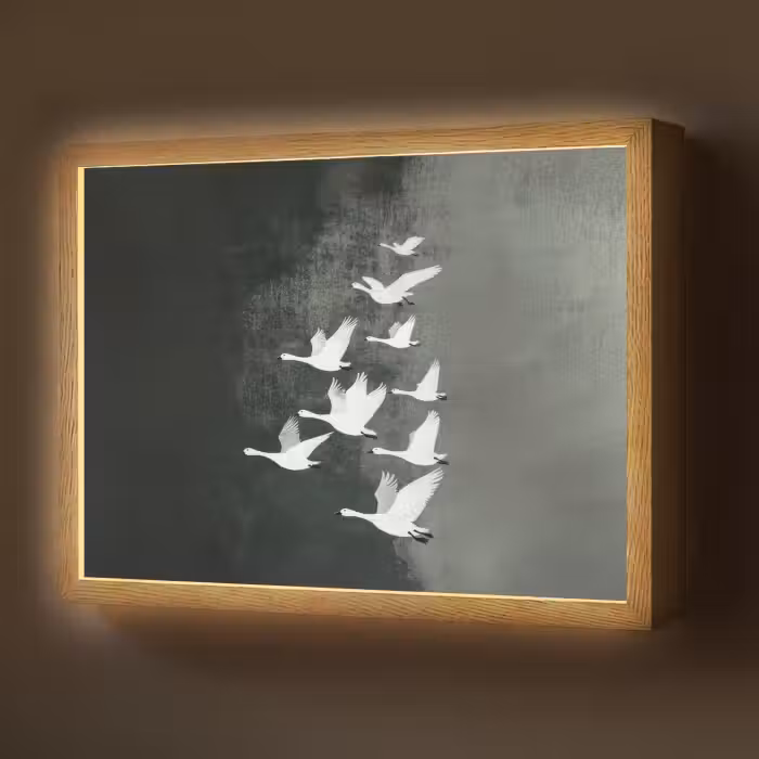 Lightbox - Wandlamp - Vogel - Japandi - Groen