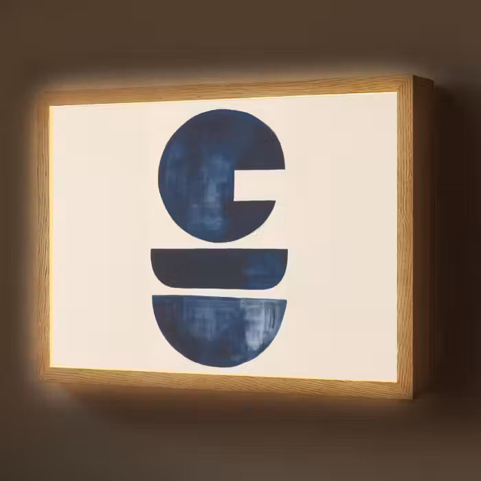 Lightbox - Wandlamp - Vormen - Blauw - Abstract