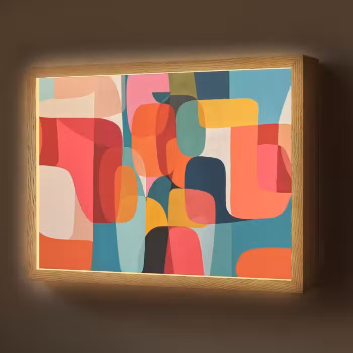 Lightbox - Wandlamp - Vormen - Kleurrijk - Abstract - Vlakken
