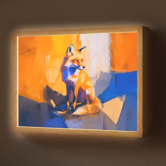 Lightbox - Wandlamp - Vos - Oranje - Vormen - Abstract
