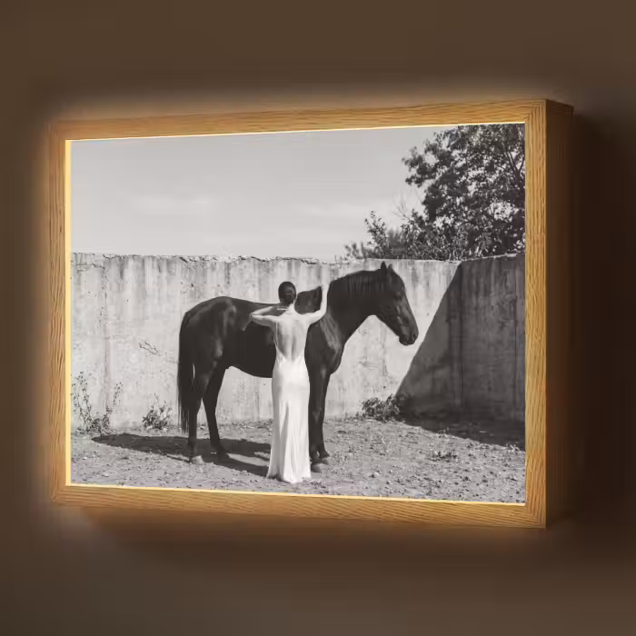 Lightbox - Wandlamp - Vrouw - Paard - Artistiek