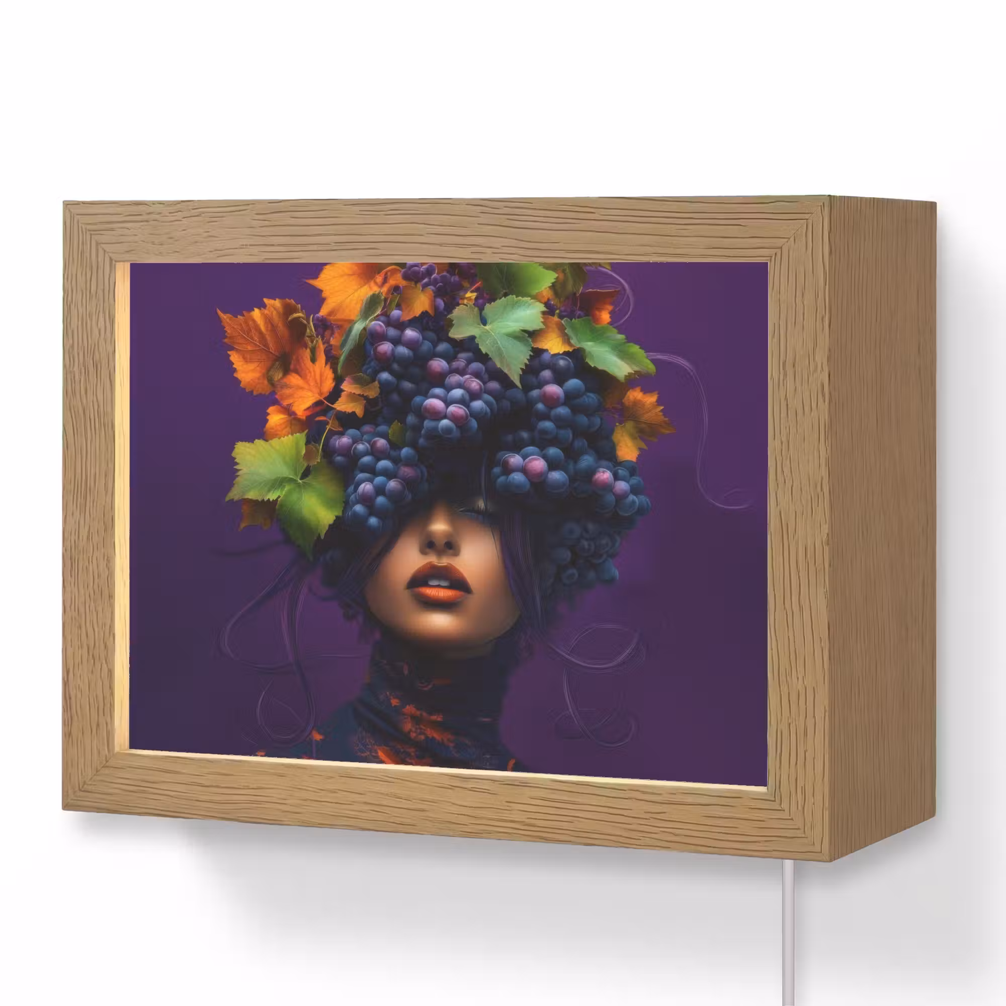 Lightbox - Wandlamp - Vrouw - Paars - Druiven