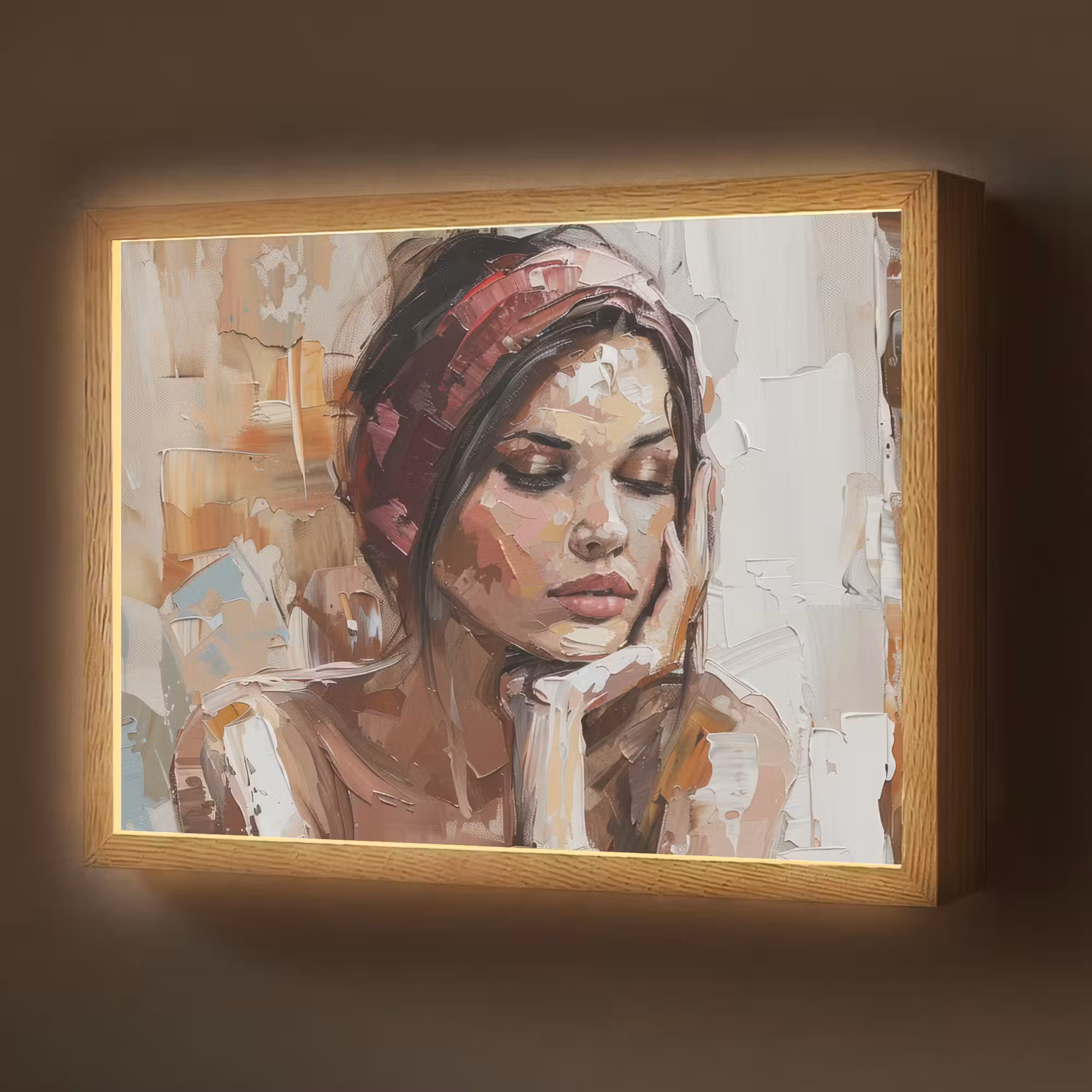 Lightbox - Wandlamp - Vrouw - Verflook - Portret - Modern