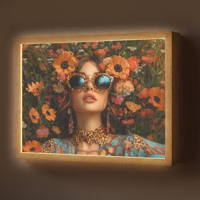 Lightbox - Wandlamp - Vrouwen - Bloemen - Modern - Bril - Abstract
