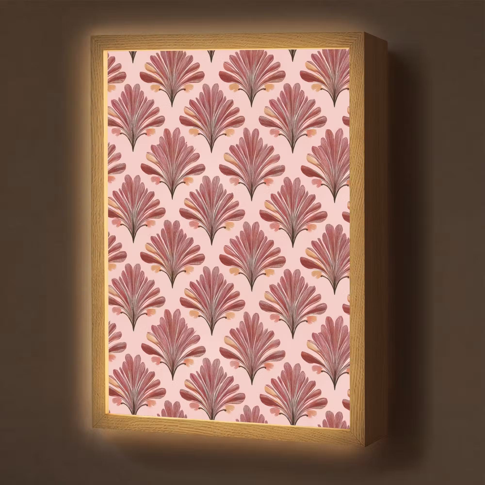 Lightbox - Wandlamp - Waaier -  Roze - Rood