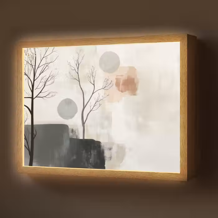 Lightbox - Wandlamp - Wabi sabi - Beige - Plant
