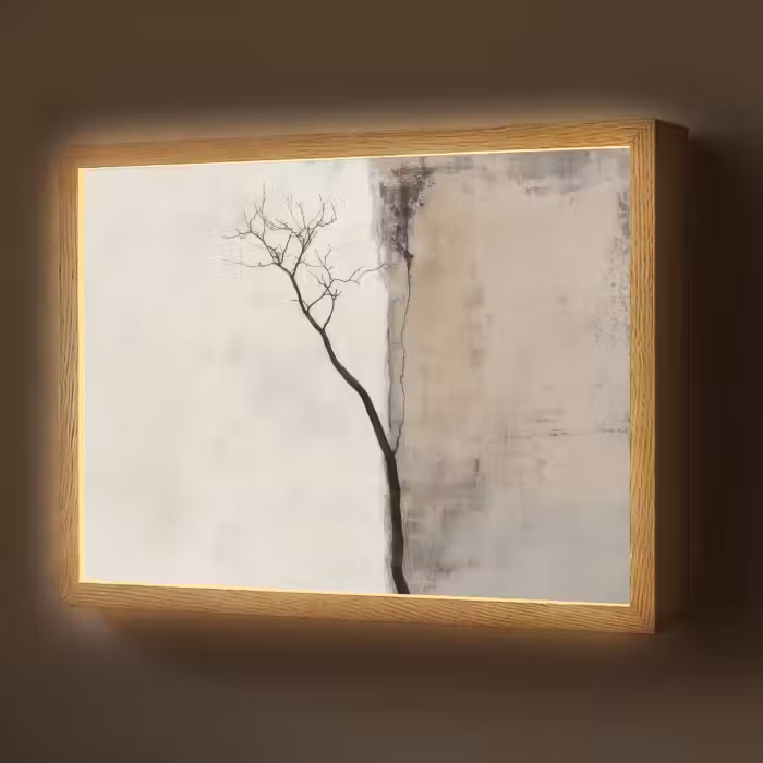 Lightbox - Wandlamp - Wabi sabi - Plant - Beige
