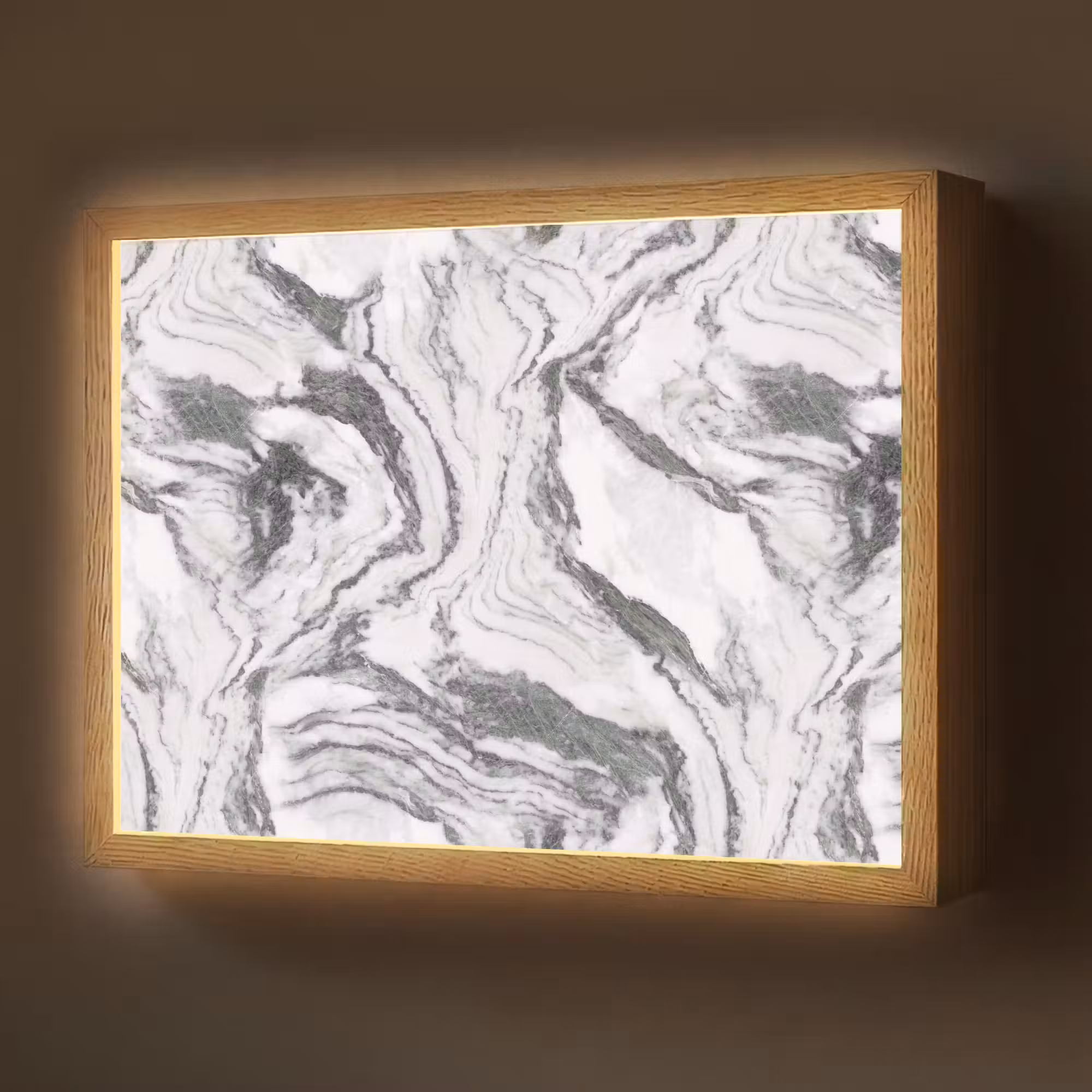 Lightbox - Wandlamp - Wit - Marmer - Golvend - Grafiet