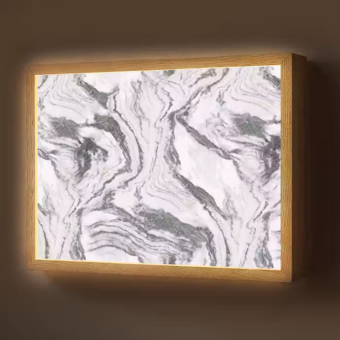 Lightbox - Wandlamp - Wit - Marmer - Golvend - Grafiet