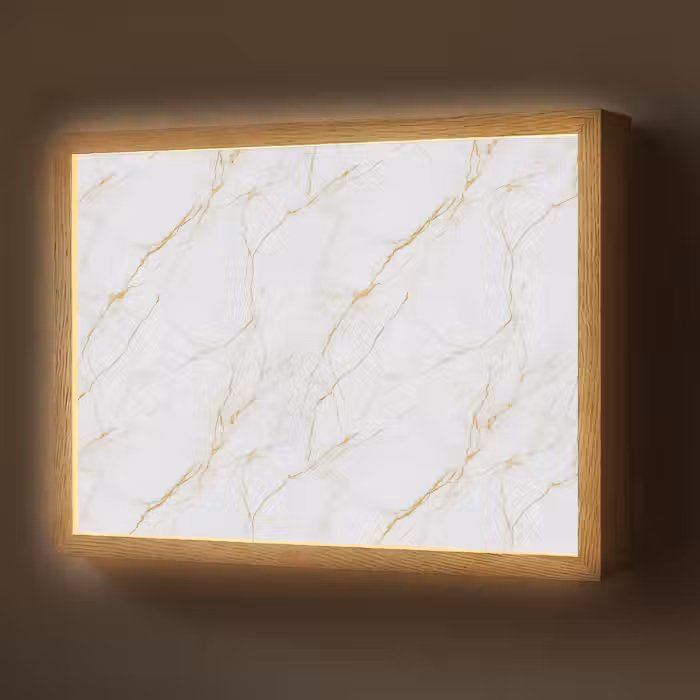 Lightbox - Wandlamp - Wit - Marmer - Goud - Luxueus