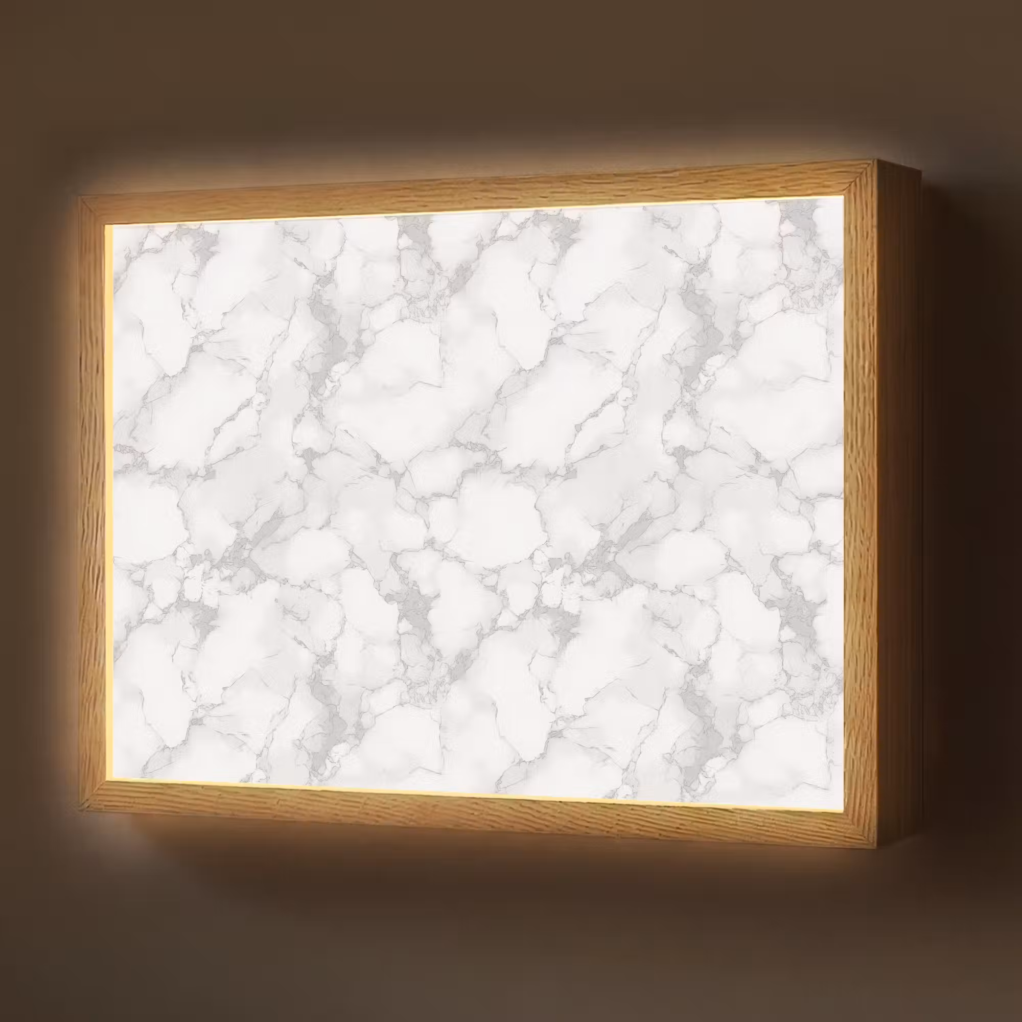 Lightbox - Wandlamp - Wit - Marmer - Grijs