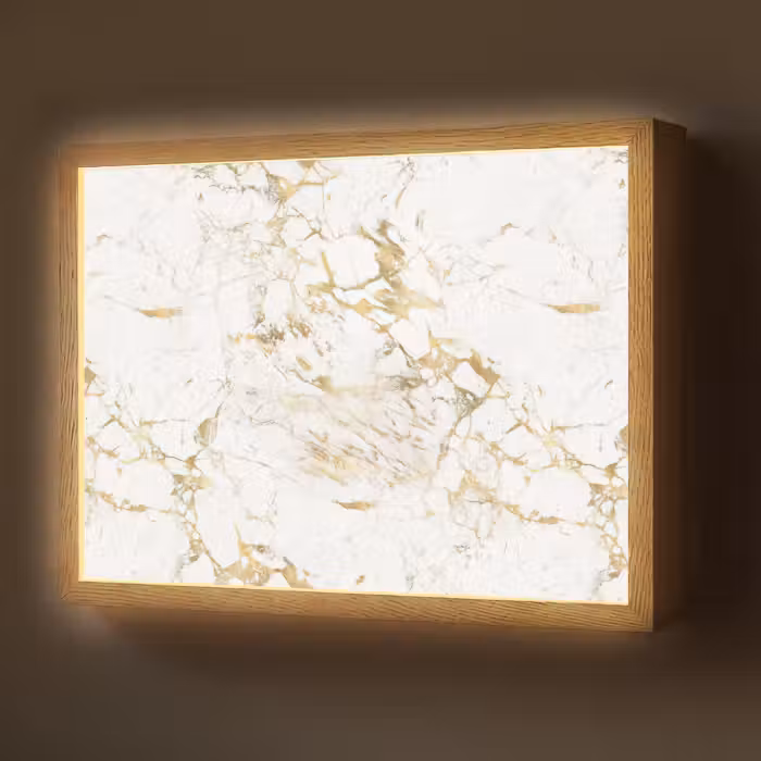 Lightbox - Wandlamp - Wit - Marmer - Luxe - Goud