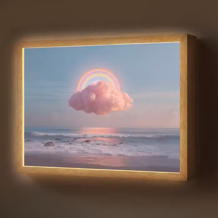 Lightbox - Wandlamp - Wolk - Regenboog - Zee