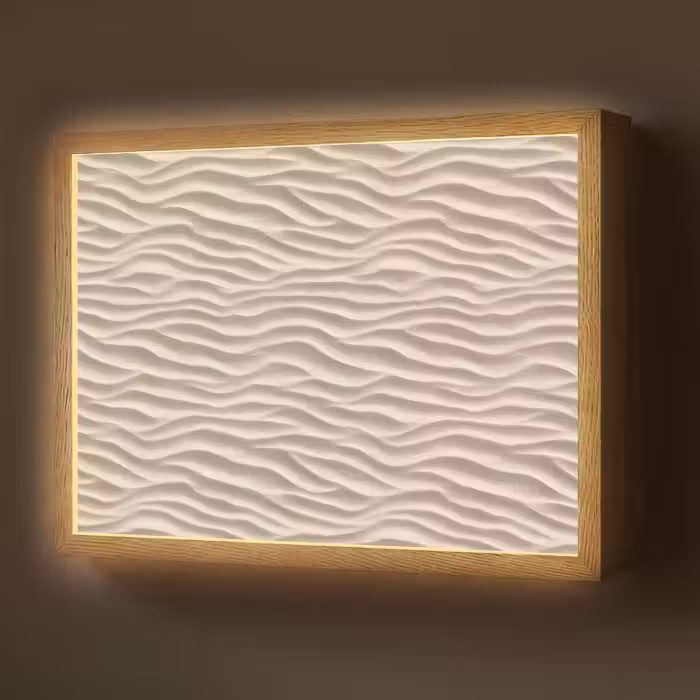 Lightbox - Wandlamp - Zand - Golven - Beige