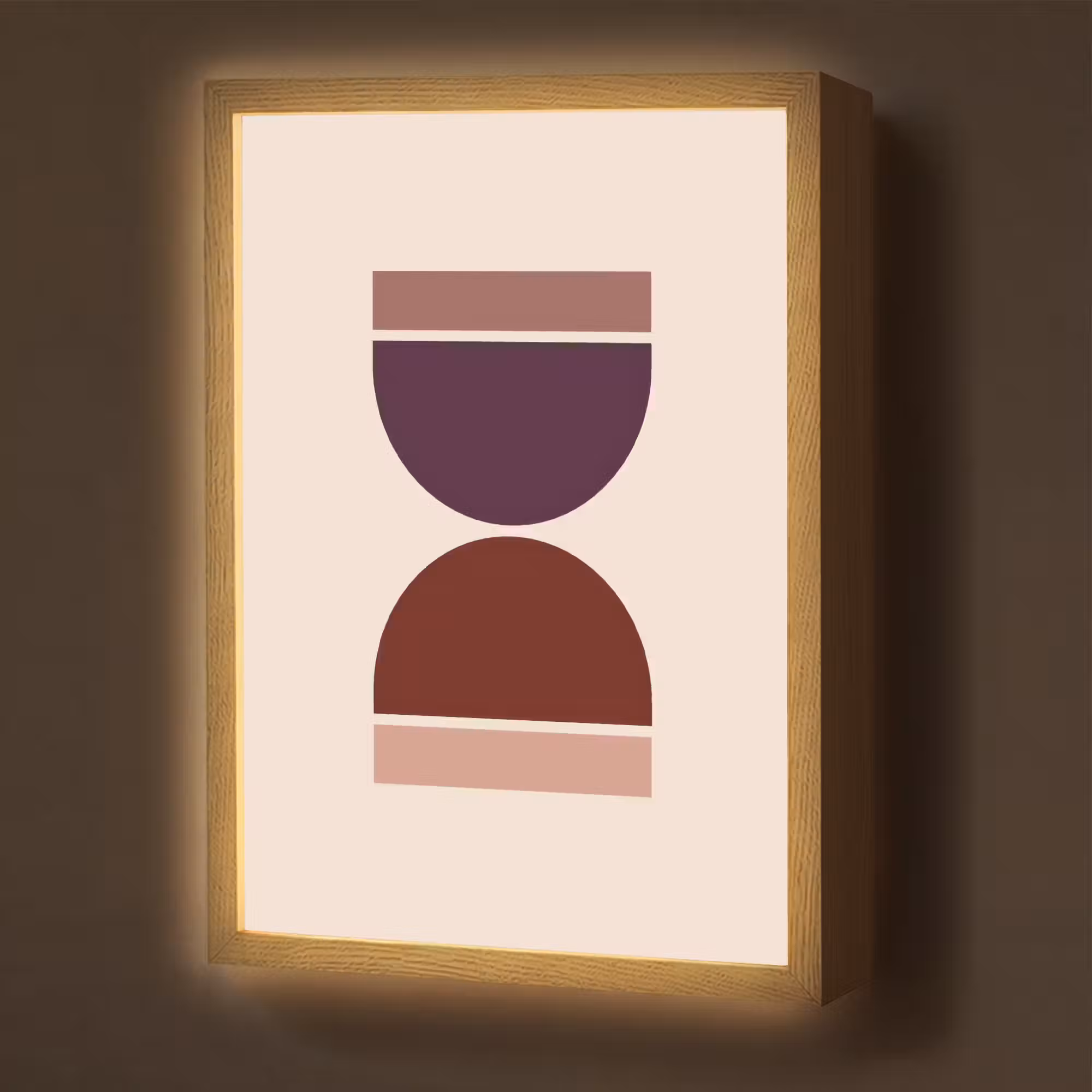 Lightbox - Wandlamp - Zandloper - Symmetrisch - Rood - Paars
