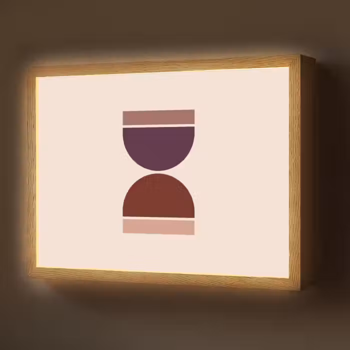 Lightbox - Wandlamp - Zandloper - Symmetrisch - Rood - Paars
