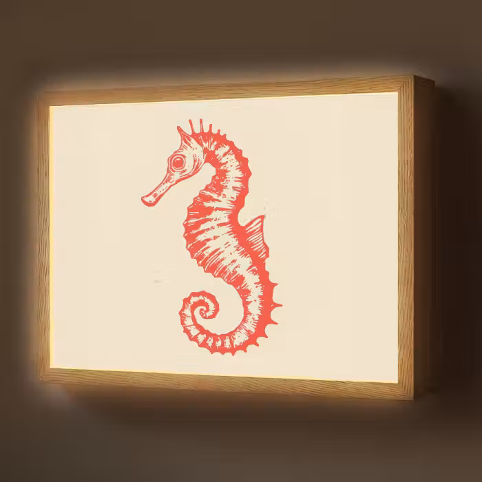 Lightbox - Wandlamp - Zeepaardje - Rood - Fijne details