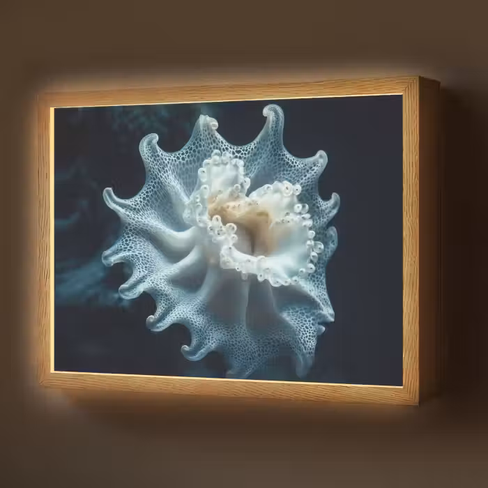 Lightbox - Wandlamp - Zeewezen - Wit - Golven - Water
