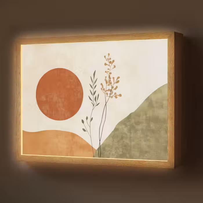 Lightbox - Wandlamp - Zon - Abstract - Takken - Oranje