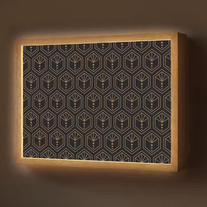 Lightbox - Wandlamp - Zonnestraal - Zwart - Goud - Stippen