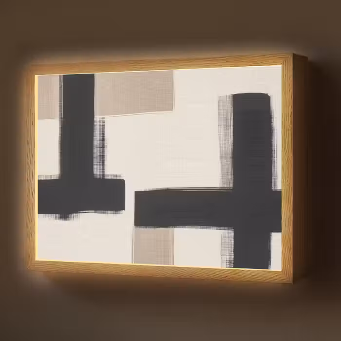 Lightbox - Wandlamp - Zwart - Abstract - Japandi