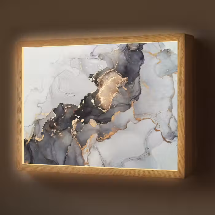 Lightbox - Wandlamp - Zwart - Marmer - Luxe - Goud