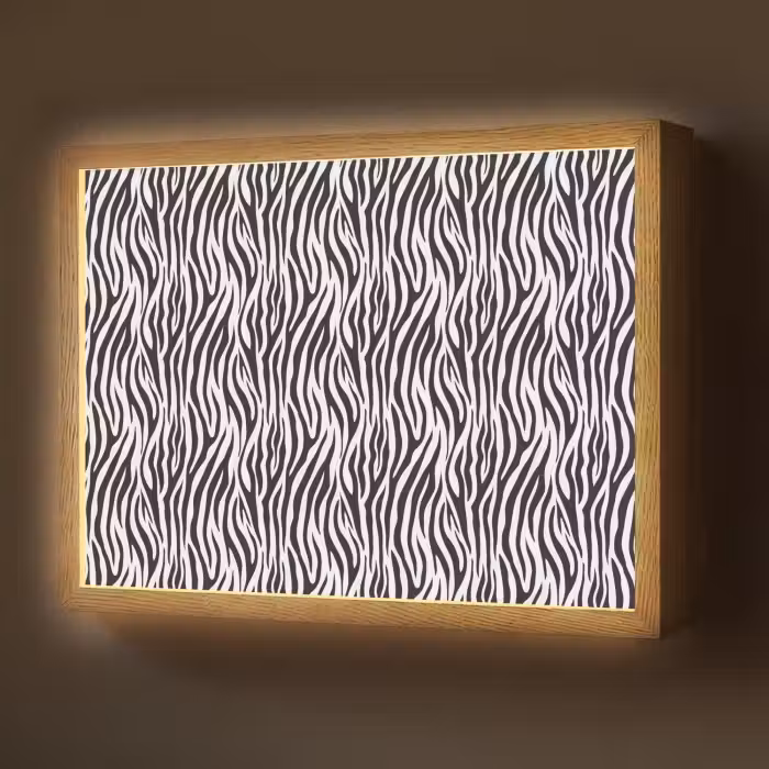 Lightbox - Wandlamp - Zwart - Wit - Zebra - Patroon
