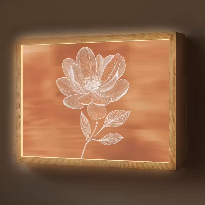 Lightbox - Wandlamp - Bloem - Minimalistisch - Wit
