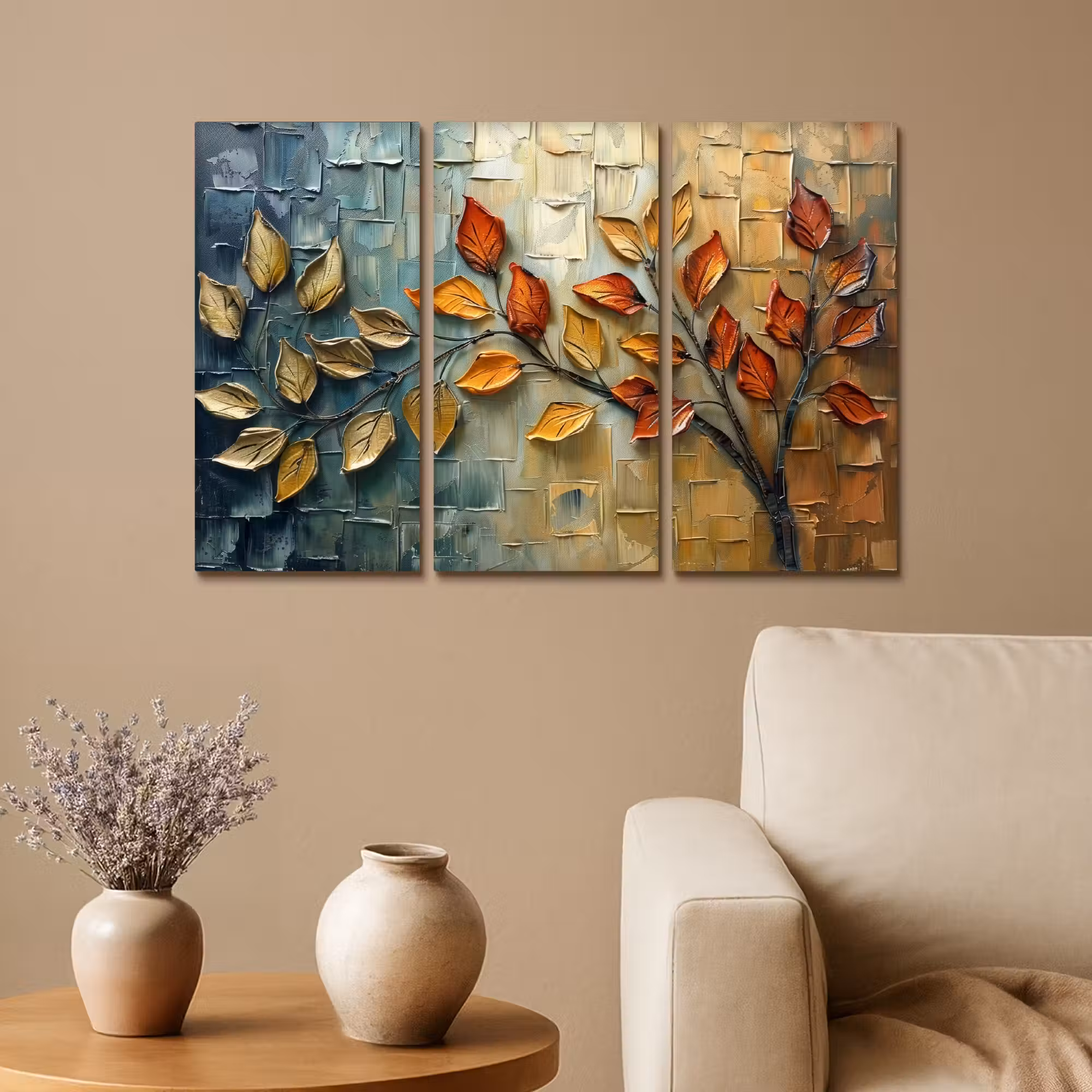 Meerluik schilderij - 3 luiken - Boom - Bladeren - Natuur - Verflook