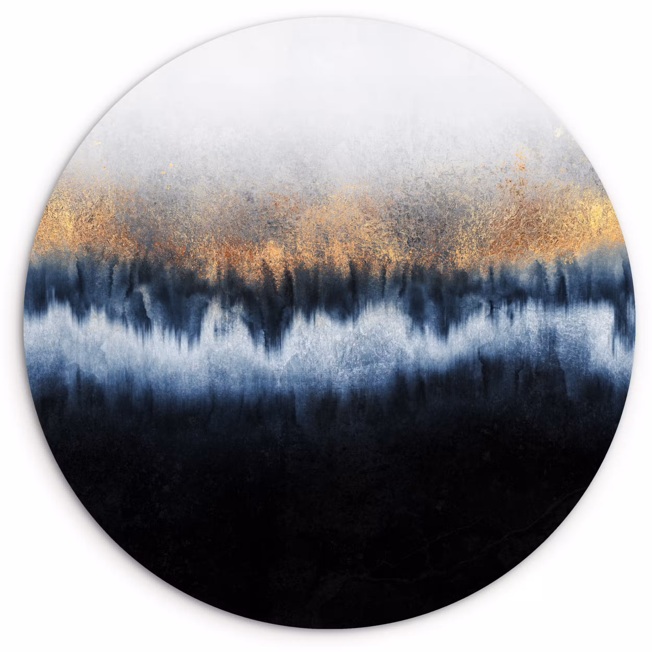 Muurcirkel - Abstract - Goud - Luxe - Blauw