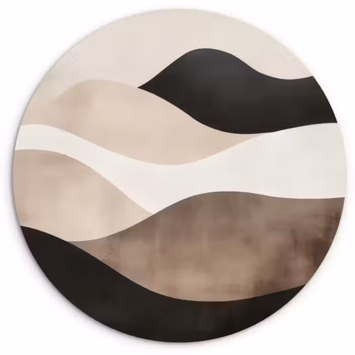 Muurcirkel - Abstract - Landschap - Golven - Crèmekleur