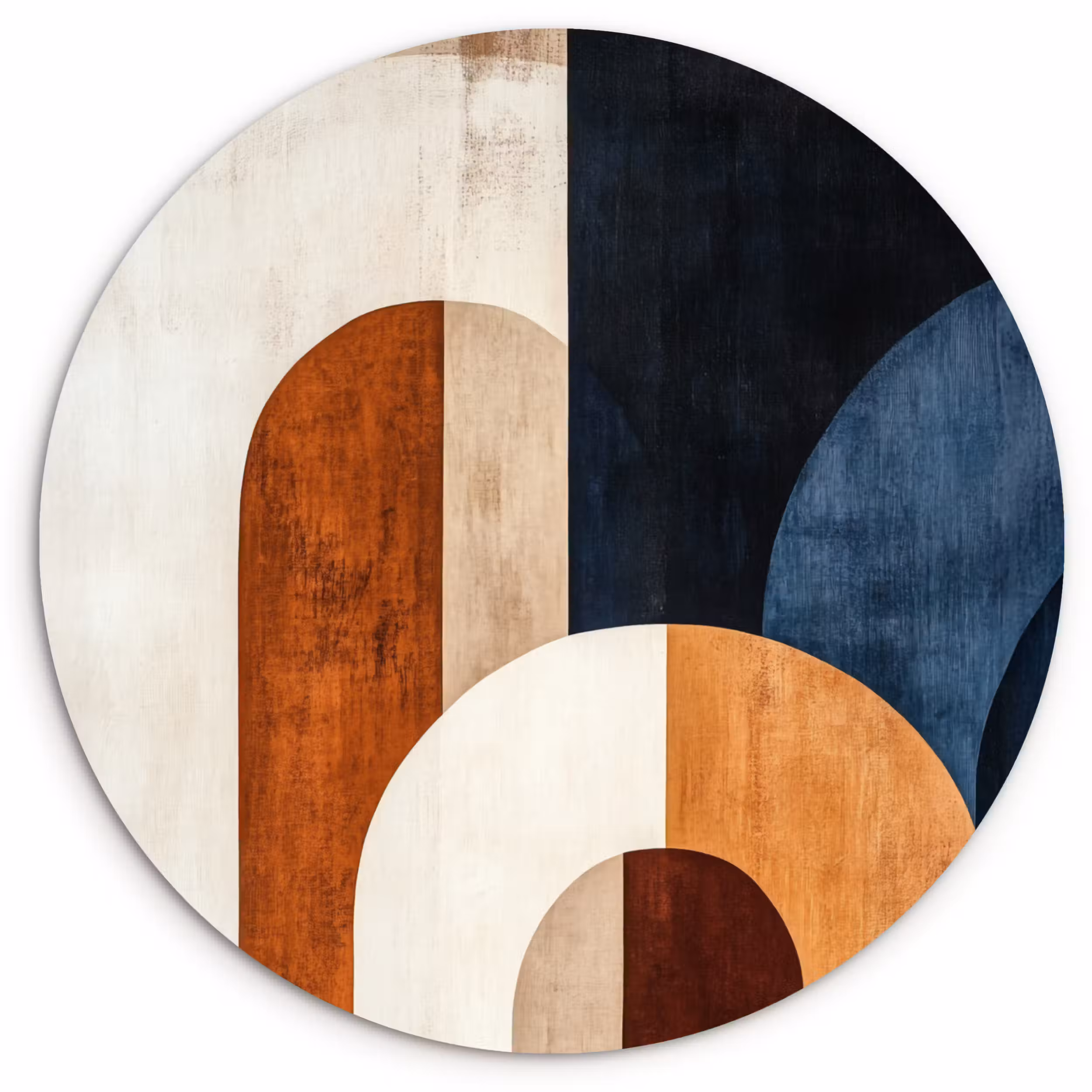 Muurcirkel - Abstract - Vormen - Donkerblauw