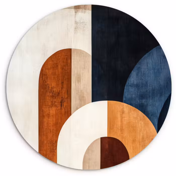 Muurcirkel - Abstract - Vormen - Donkerblauw