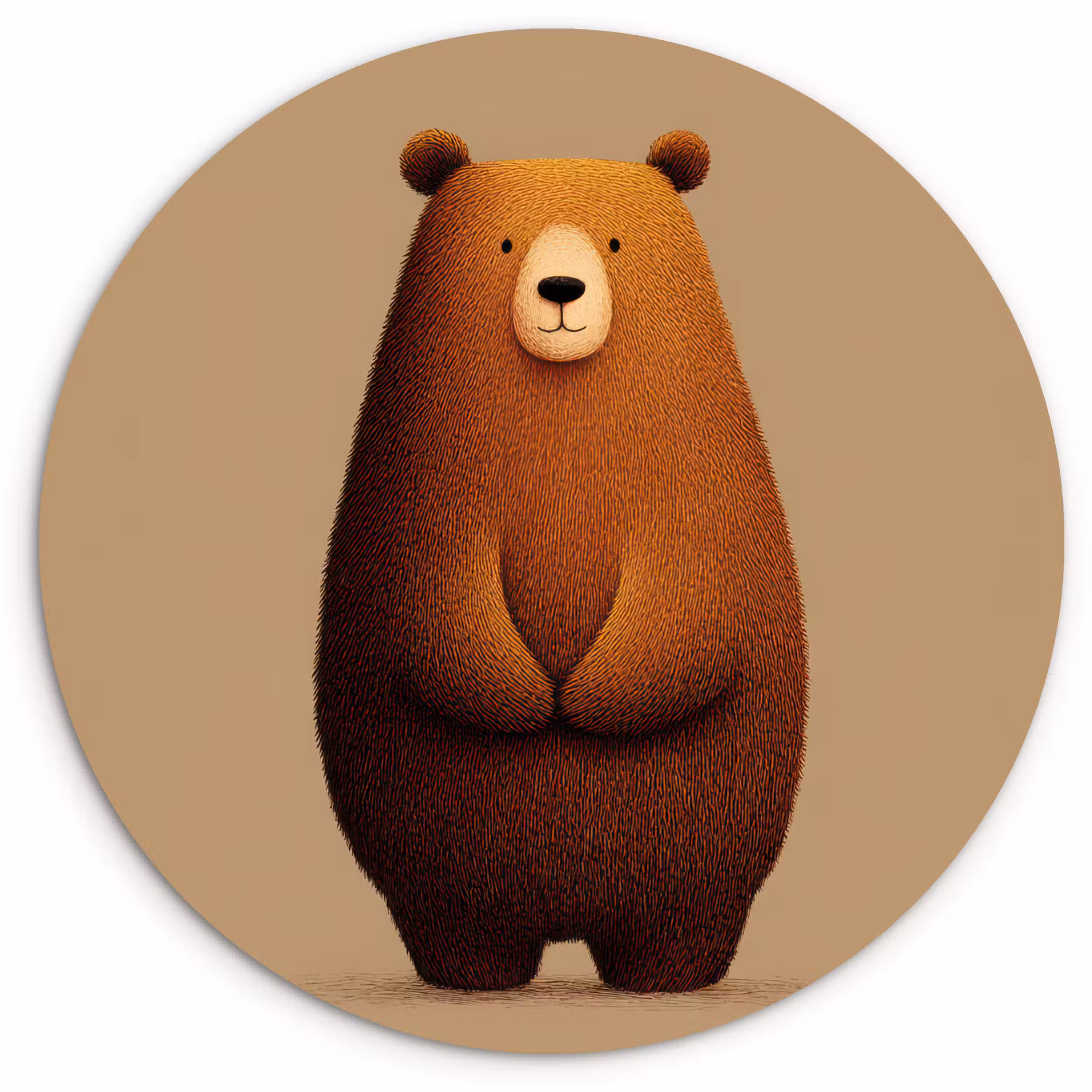Muurcirkel - Beer - Minimalistisch - Bruin