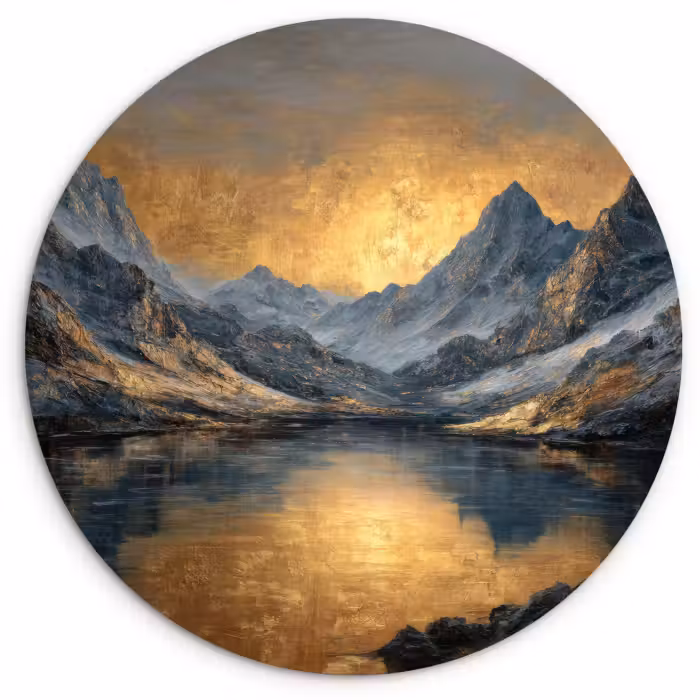Muurcirkel - Berglandschap met Gouden Zonsondergang