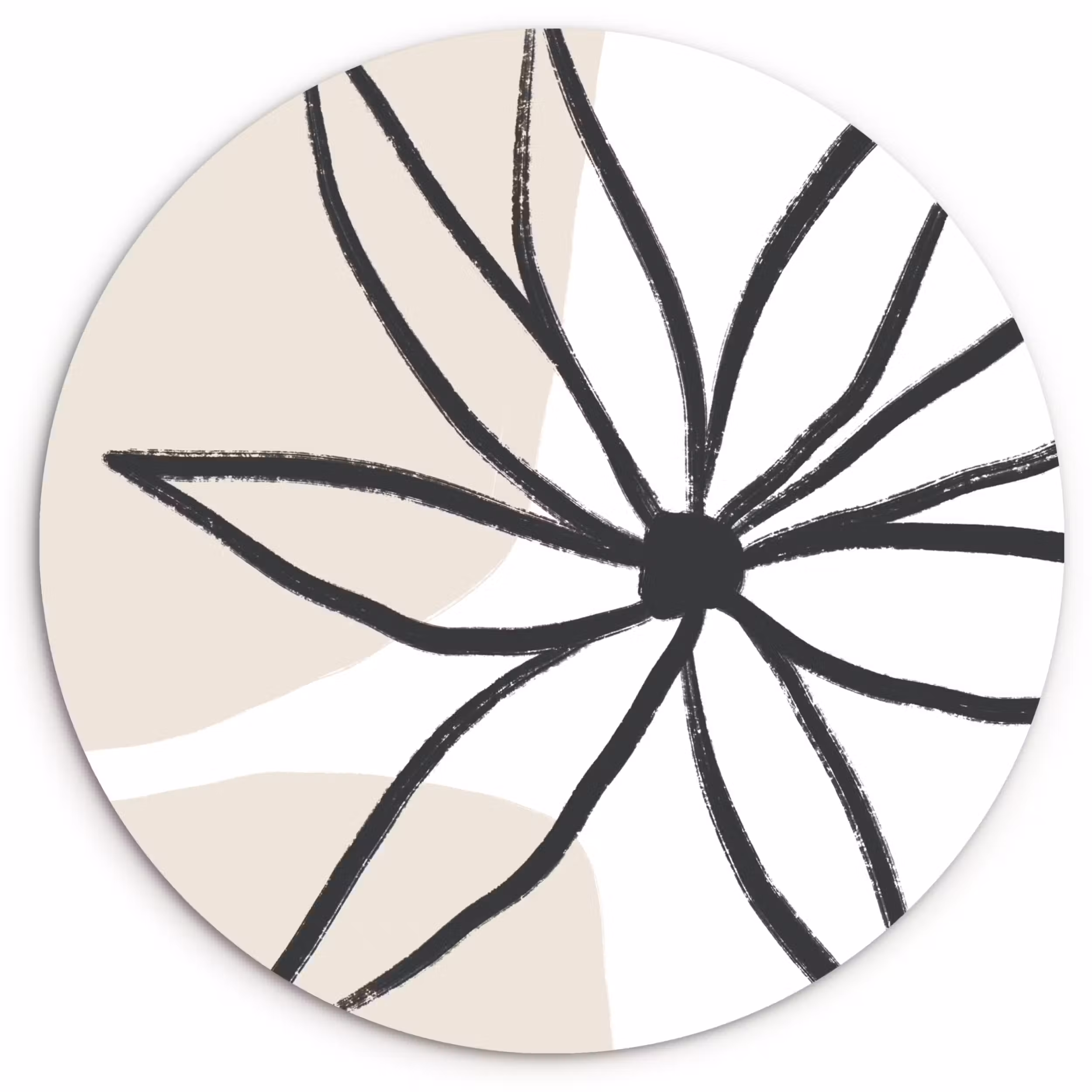 Muurcirkel - Bloemen - Minimalisme - Pastel