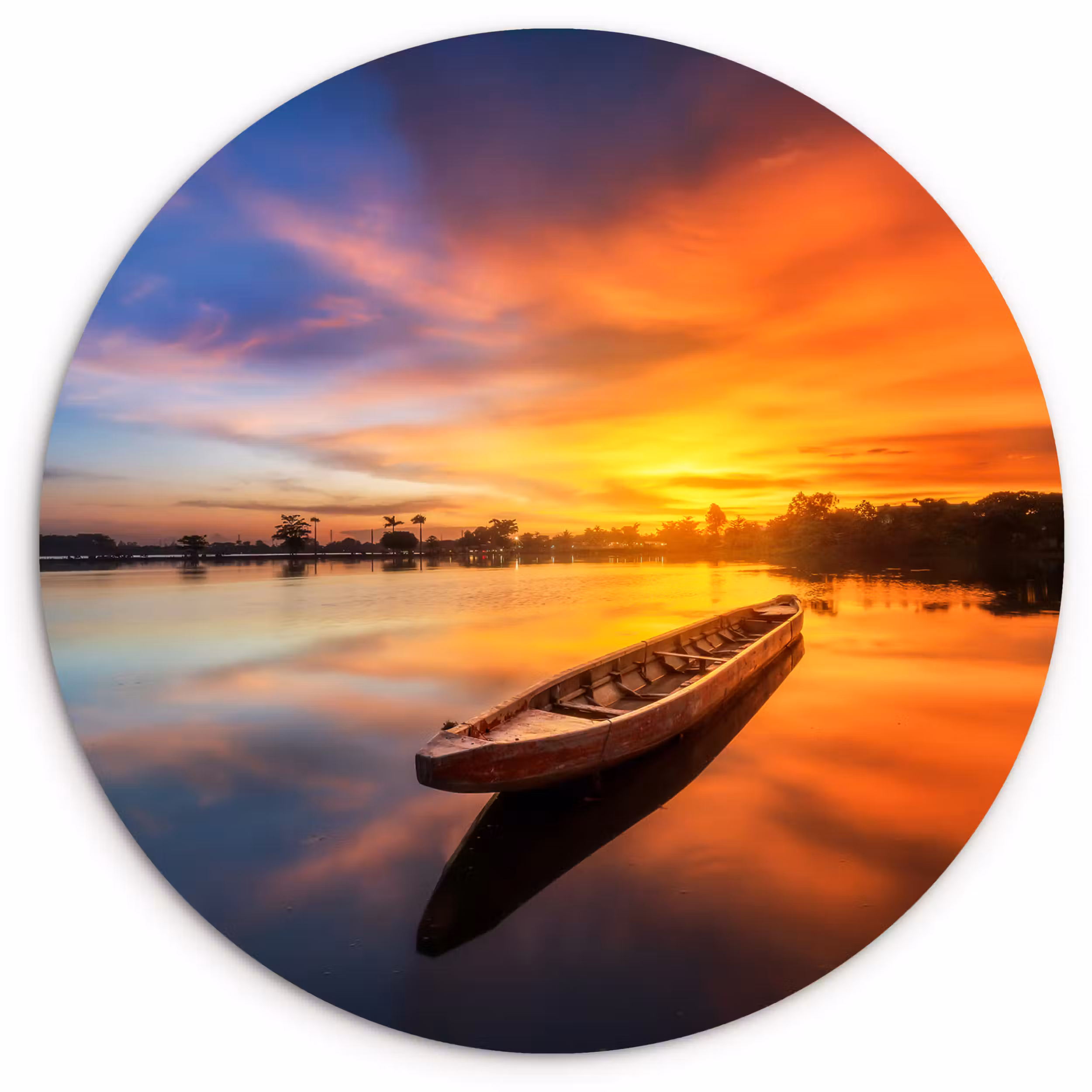 Muurcirkel - Boot - Water - Zonsondergang - Oranje - Water