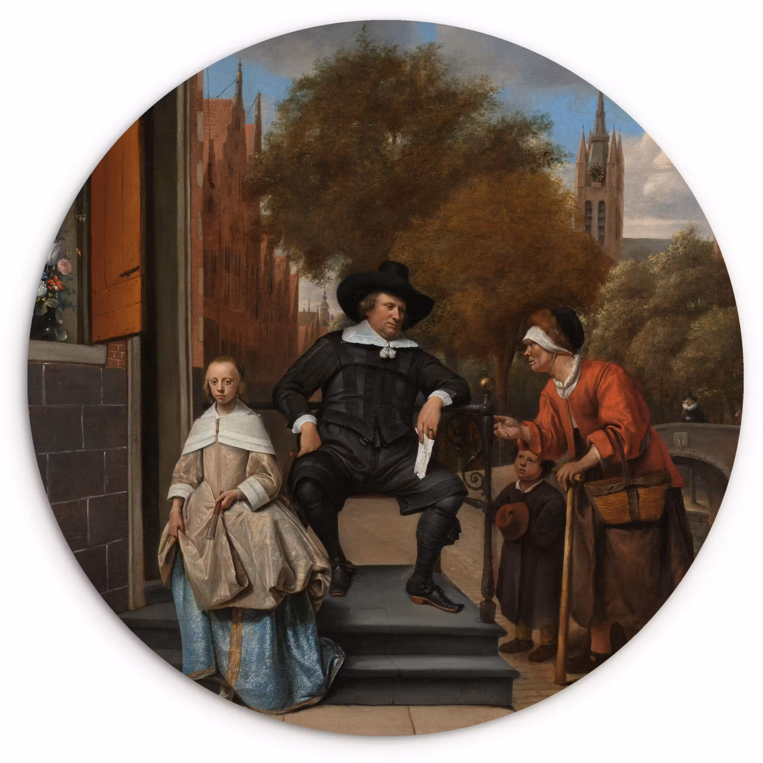 Muurcirkel - De burgemeester van Delft en zijn dochter - Schilderij van Jan Steen