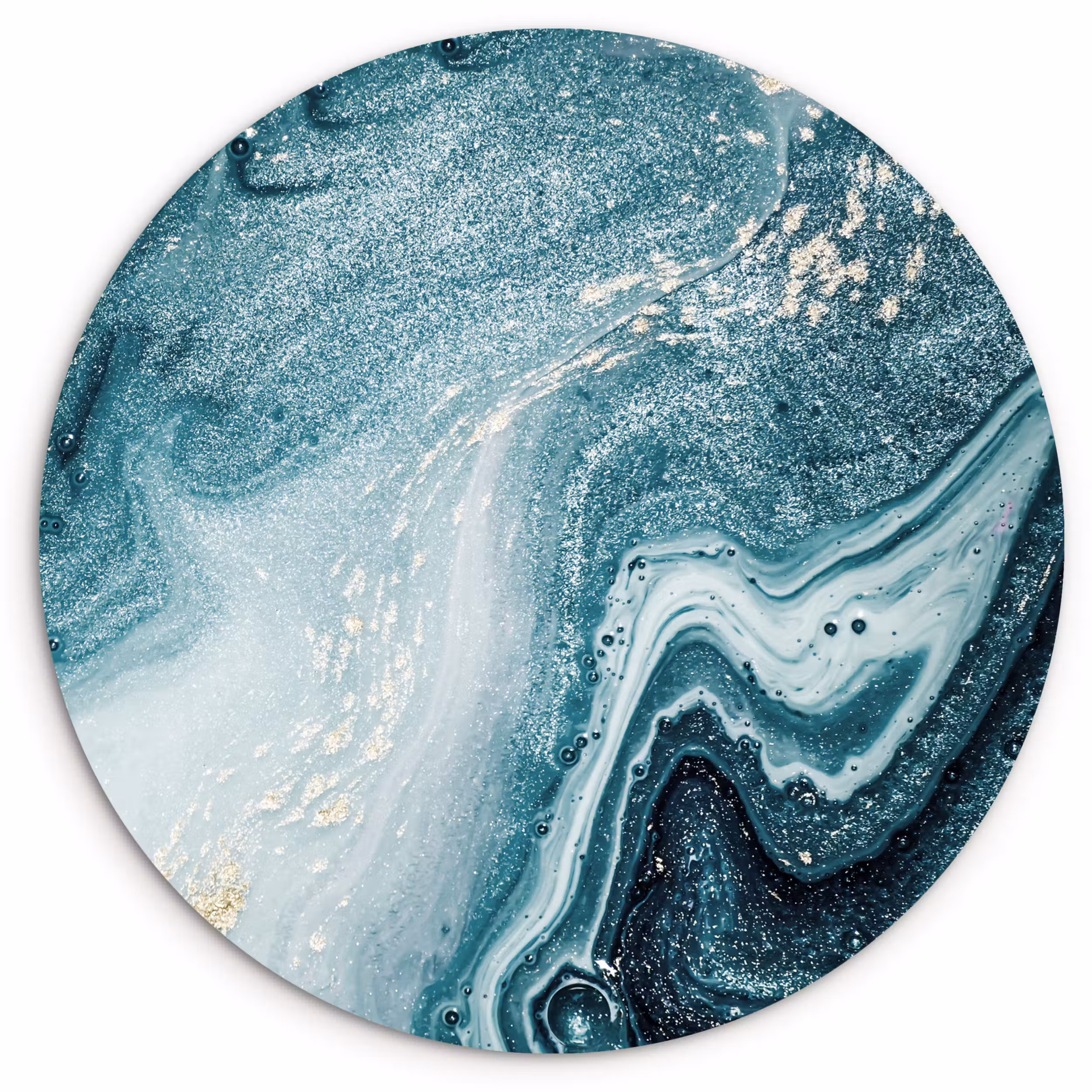 Muurcirkel - Edelstenen - Blauw - Natuur - Marmer - Abstract