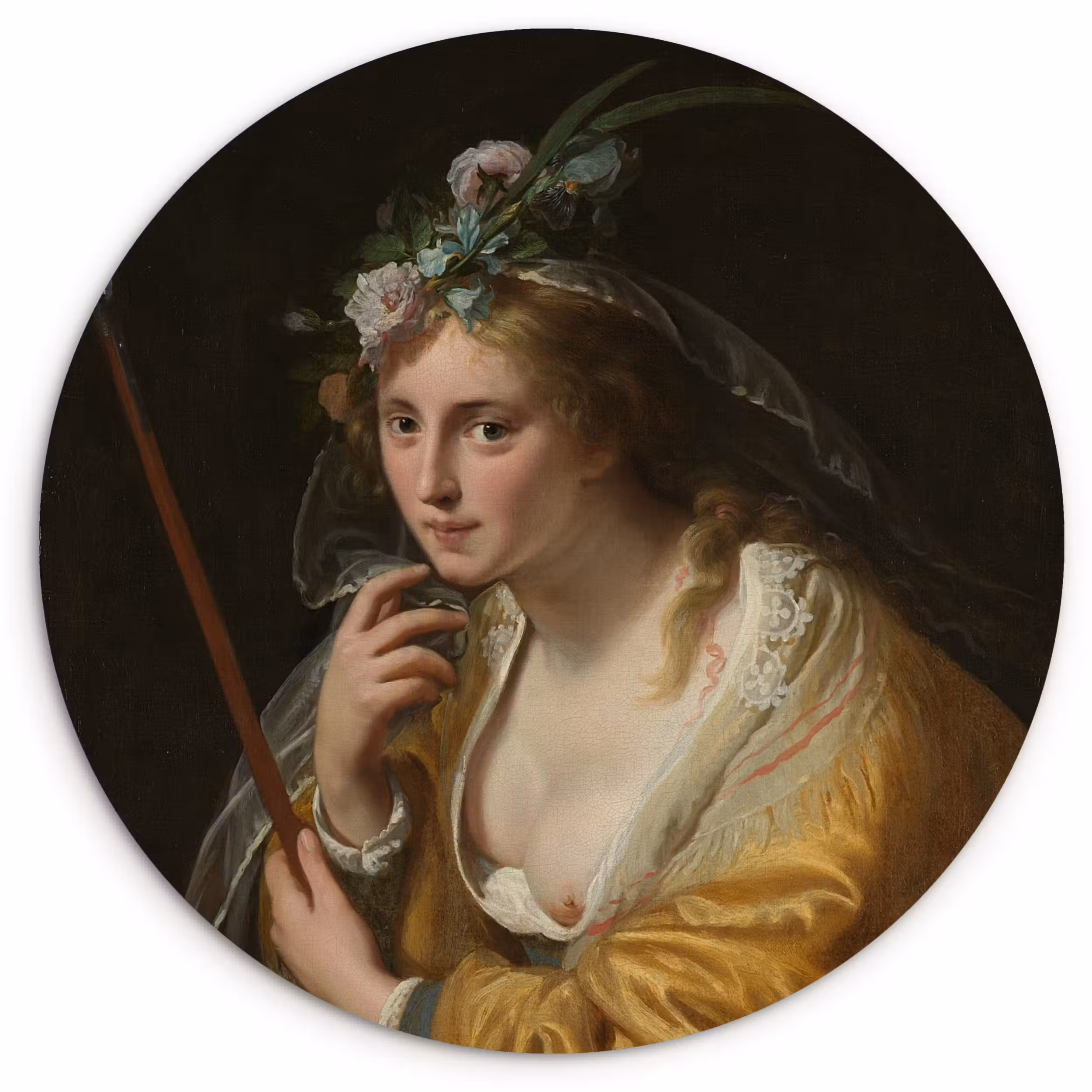 Muurcirkel - Een herderin - Schilderij van Paulus Moreelse