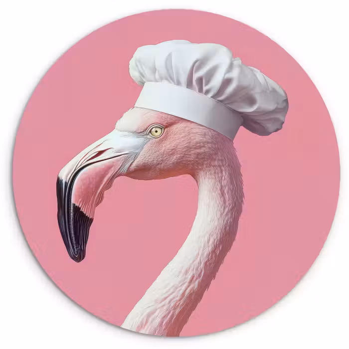Muurcirkel glas - Flamingo - Roze - Koksmuts - Vogel